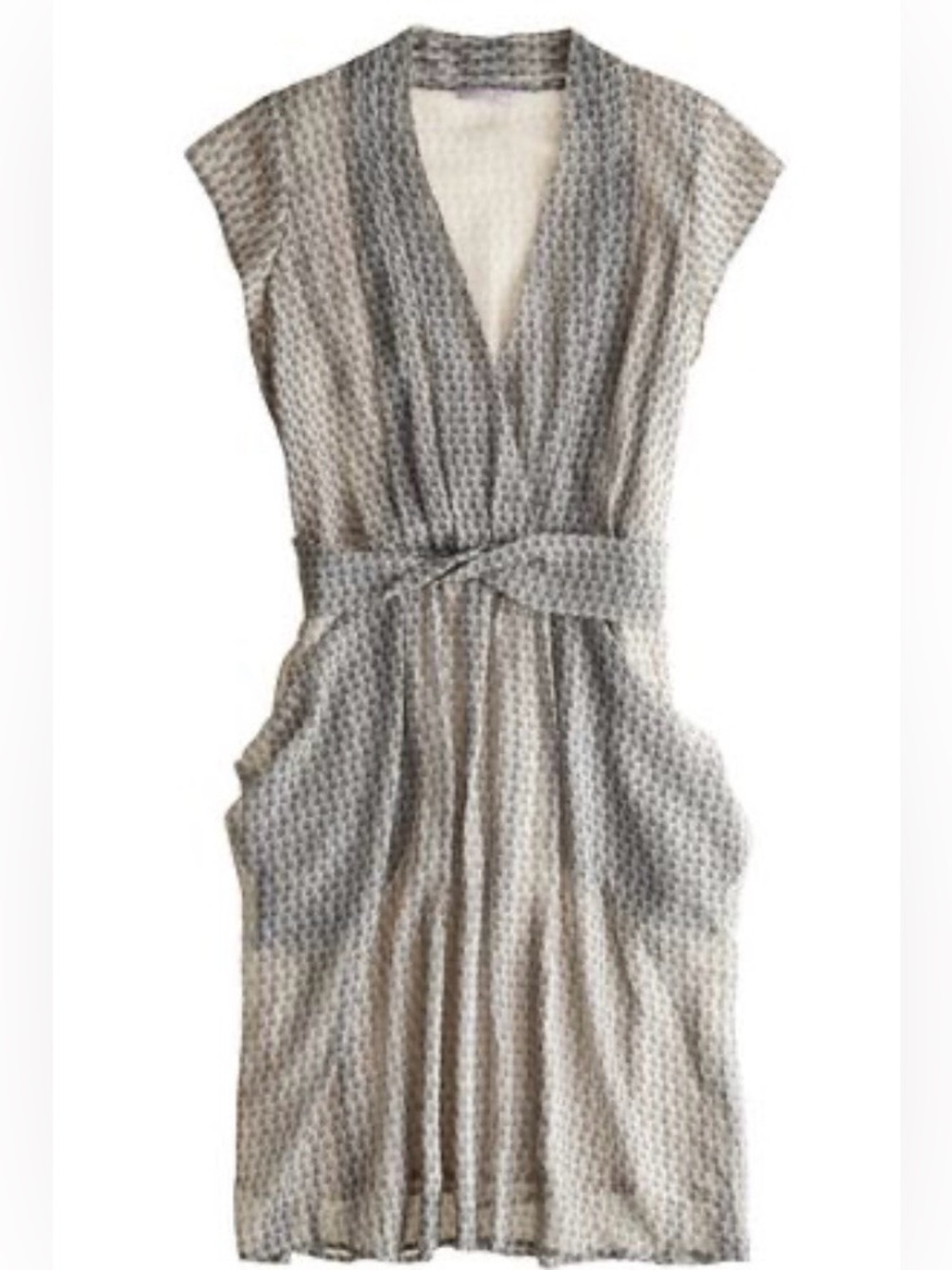 Calypso St. Barth Grey Patterned Wrap-Effect Dress